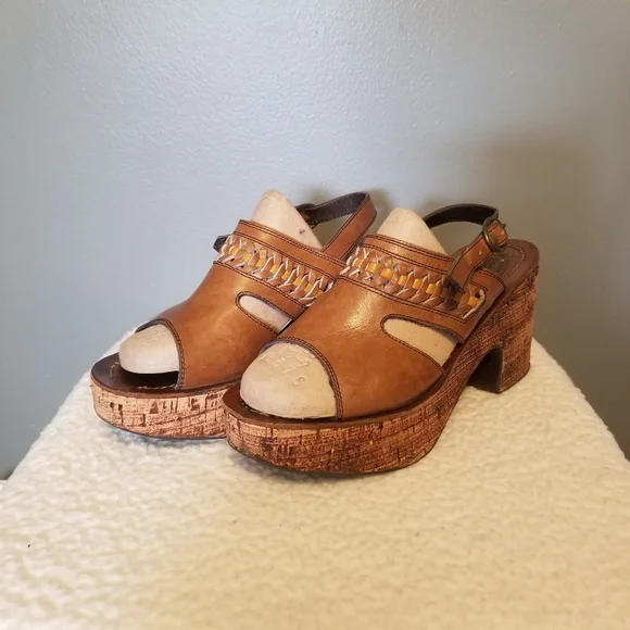 Sandler of Boston Shoes Vtg Sandler Of Boston Cork Wedge